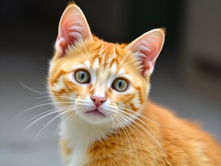 Adorable Orange Cat with Fluffy, Soft Fur – Sweet and Charming Feline Portrait (AI Generated)