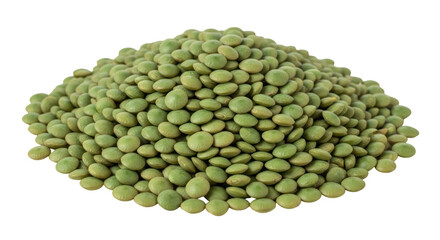 Isolated Pile of Green Lentils