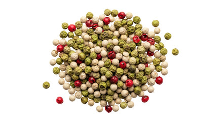 Isolated Pile of Mixed Peppercorns
