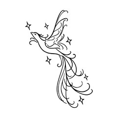 Obraz premium minimalist phoenix bird line art