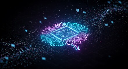 A cluster of social media notification icons floating on a vibrant, colorful gradient background.