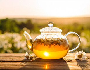 Chamomile teapot, Generated image