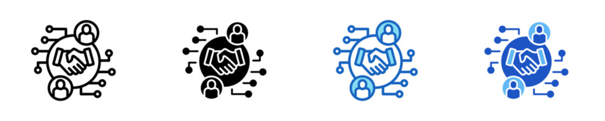 Partnership Network  Icon Set Multiple Style Collection
