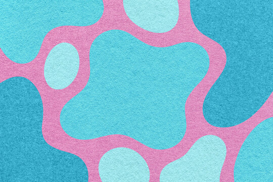 Abstract light blue and pink background with amorphous shapes and spots, paper texture in flat organic design - Powered by Adobe