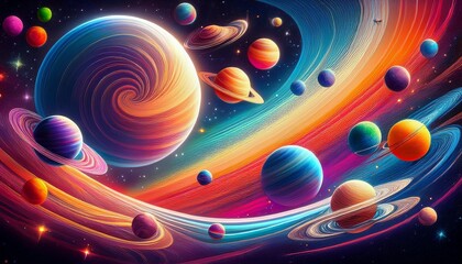 vibrant planets in a cosmic dance a colorful journey through the solar system