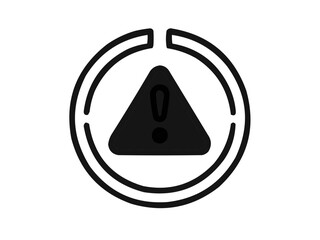 Black warning icon inside a circle with breaks at the top depicting potential danger or alert status