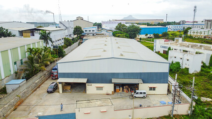 Fototapeta premium Dobbaspet (Dabaspete) and Phase-I Industrial Estate, Somapura | Nelamangala Taluk, Bangalore Rural, Karnataka | Industrial and Scenic Town in South India