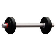 3D barbell for heavy lifting and strength training, ideal for fitness games, gym scenes, or workout simulations