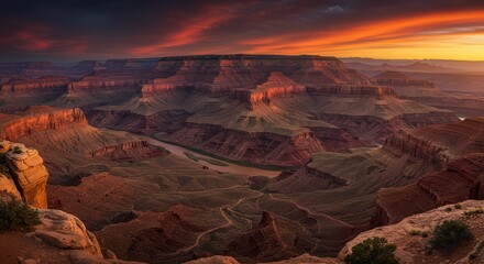 Naklejka premium Grand canyon sunset panorama
