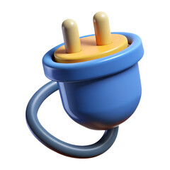 electric power plug on white background 3d