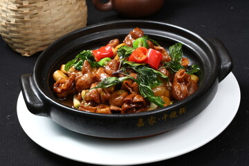 Chinese cuisine, Cantonese cuisine, three cups of large intestine