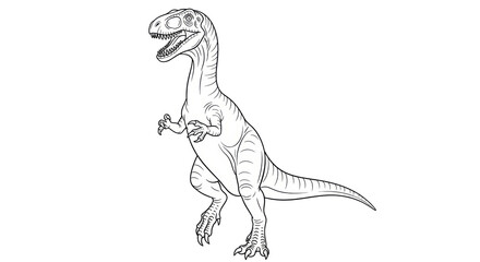 Fototapeta premium Isolated Velociraptor Outline