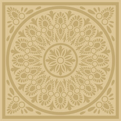 Classic Greek golden square ornament. Vector pattern, ancient Hellenic rectangle. European border.
