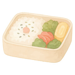Hand-Drawn Bento Box Icon for Japanese Lunch Art