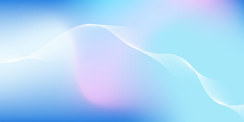 Abstract blue gradient background with shining lines waves.
