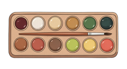 Isolated Watercolor Paint Palette