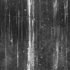 Seamless grunge texture with vertical white drips on black background | Distressed industrial surface | Urban decay design for backgrounds or digital artwork