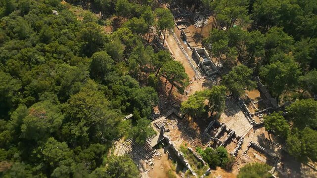 phaselis bay in turkey - drone view