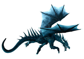 3D Rendering Fairy Tale Dragon on White