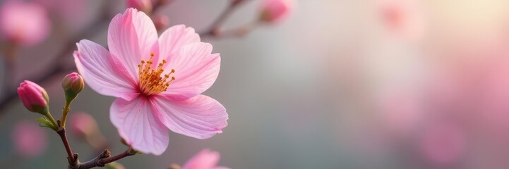 Fototapeta premium Spring blooming flower with delicate pastel hues and slender stems , blossoms, spring blooms, pinks