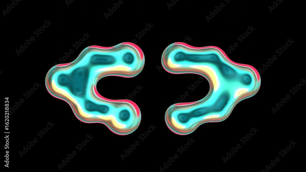 Poster seamless animation of colorful shapes isolated on black background