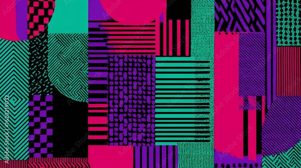 Poster dynamic abstract background featuring bold geometric shapes and vibrant color palette