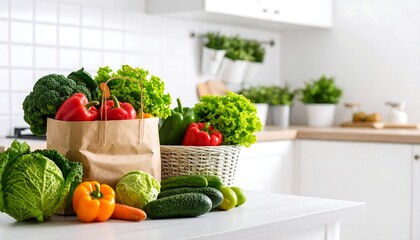 Fresh produce on kitchen counter