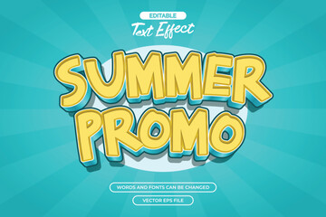 Summer promo editable text effect with comic background