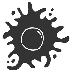 black silhouette egg splatter illustration
