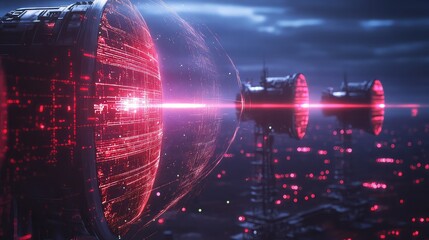 Interplanetary communications interface visualizing light-lagged signals between Earth and Mars base