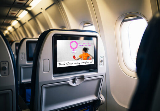 Airplane Seat Screen Mockup Template