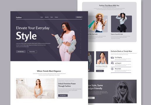 Fashion Style Landing Page Design