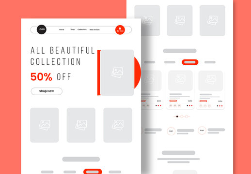 Purpose Fashion Store Landing Page Wireframe