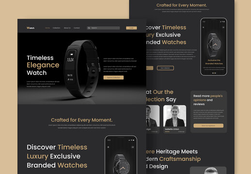 Watch Store Landing Page UI UX Design