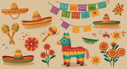Mexican culture illustration collection