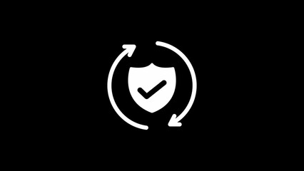 Protection sign shield with padlock icon. security concept logotype icon illustration background.