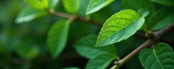 Close-up of a single sage leaf on a vibrant green stem amidst a cluttered arrangement of leaves and twigs, sage, leaf