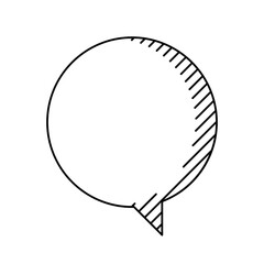 Speech bubble in line art style. Decorative abstract background.