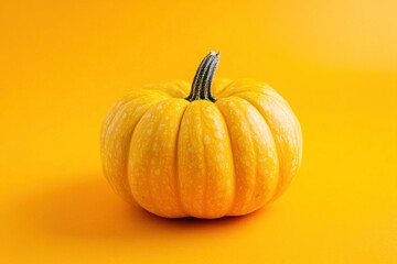 Pumpkin on a yellow background, high resolution