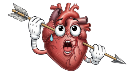 Isolated Cartoon Heart With Arrow