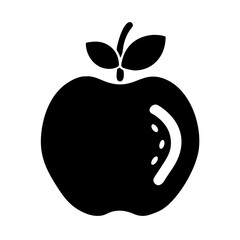 Simple black and white apple vector illustration suitable for various purposes
