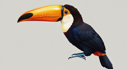 Naklejka premium Vibrant Toucan Bird Illustration on Light Background
