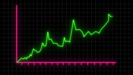 Data analysis Saving rates moving up and down glowing graph icon, Stock market and exchange. Business and trading concept.