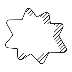 Speech bubble in line art style. Decorative abstract background.