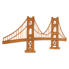 Obraz premium Iconic Golden Gate Bridge Illustration for California Travel Art