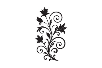 Elegant decorative flower design with white background