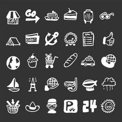 Universal hand drawn set of icons