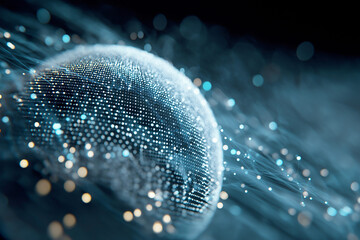 Glowing Digital Earth Sphere Shaped by Connection, Innovation and Future Technology

