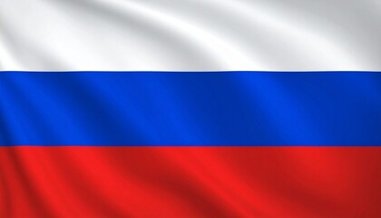 Fototapeta premium Russian flag with horizontal white, blue, and red stripes symbolizing nobility, honesty, and courage.