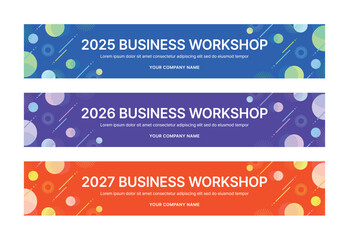 Modern business banner templates with abstract geometric patterns. Perfect for workshops, events, conferences, presentations, or branding projects, combining style and professionalism.